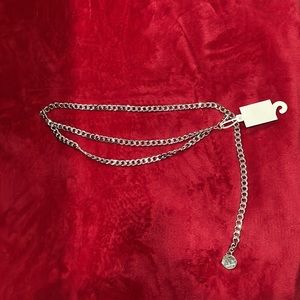 Nine West Silver Chain Link Belt, Size M/L
